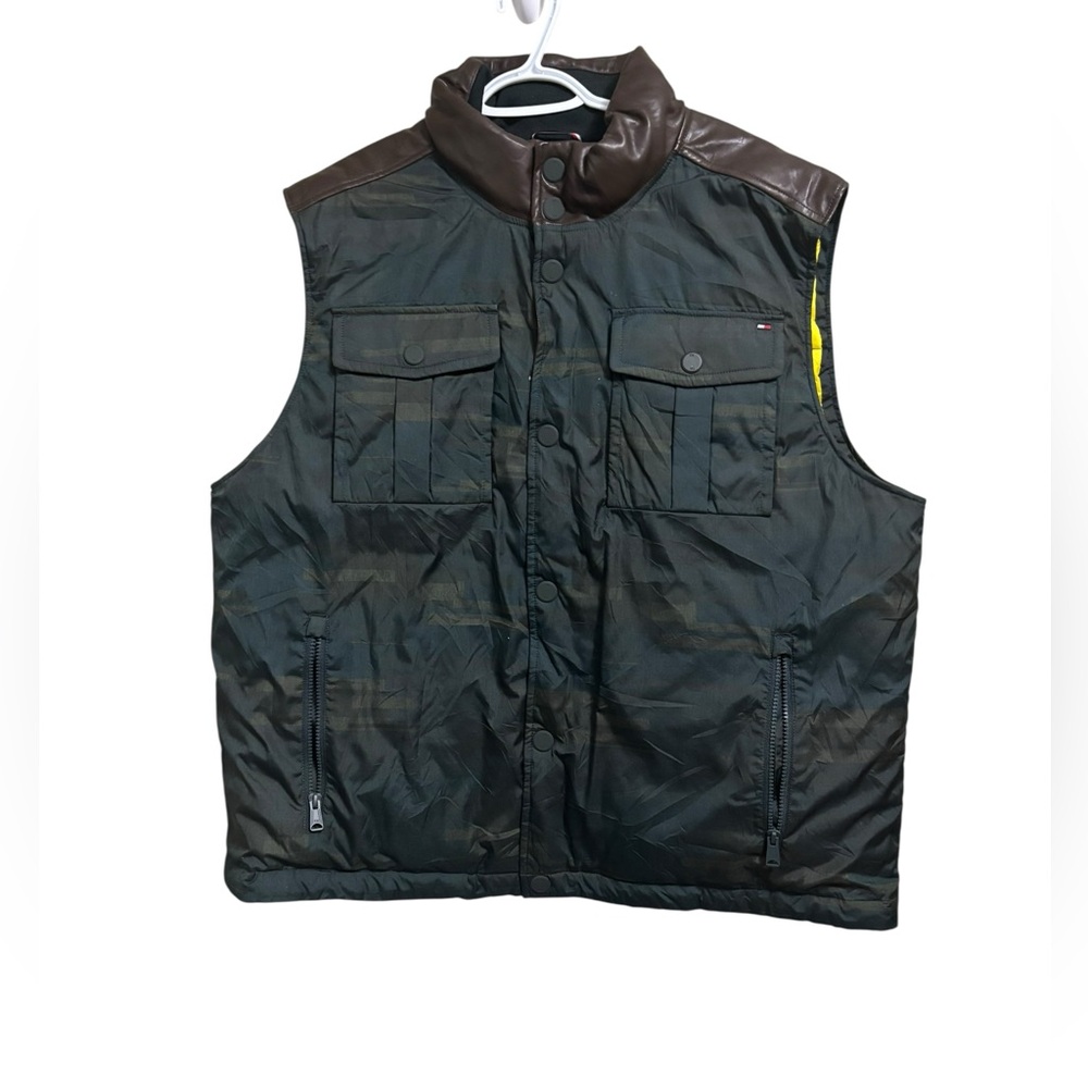 Tommy Hilfiger Sz XXL PUFFER VEST FAUX LEATHER